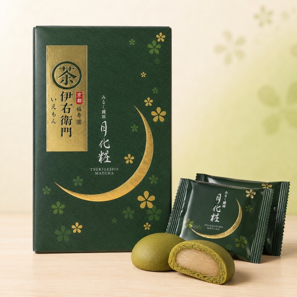 日本大阪月化粧6入禮盒原味牛奶/伊右衛門抹茶大阪牛奶饅頭/和菓子/日本伴手禮
