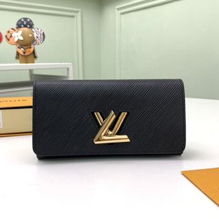 免運 LV 路易威登 Twist 黑色全皮 水波紋Epi牛皮 12卡 翻蓋長夾 M80690 長款錢包 手拿包