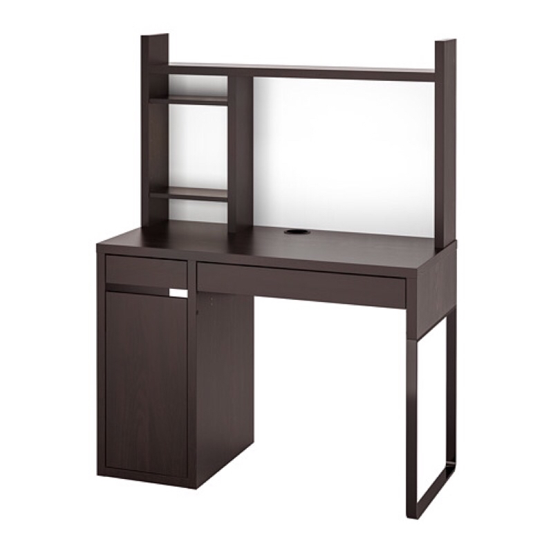 IKEA 二手 MICKE 書桌/電腦桌/學習桌 含延伸櫃/層架(黑棕色)