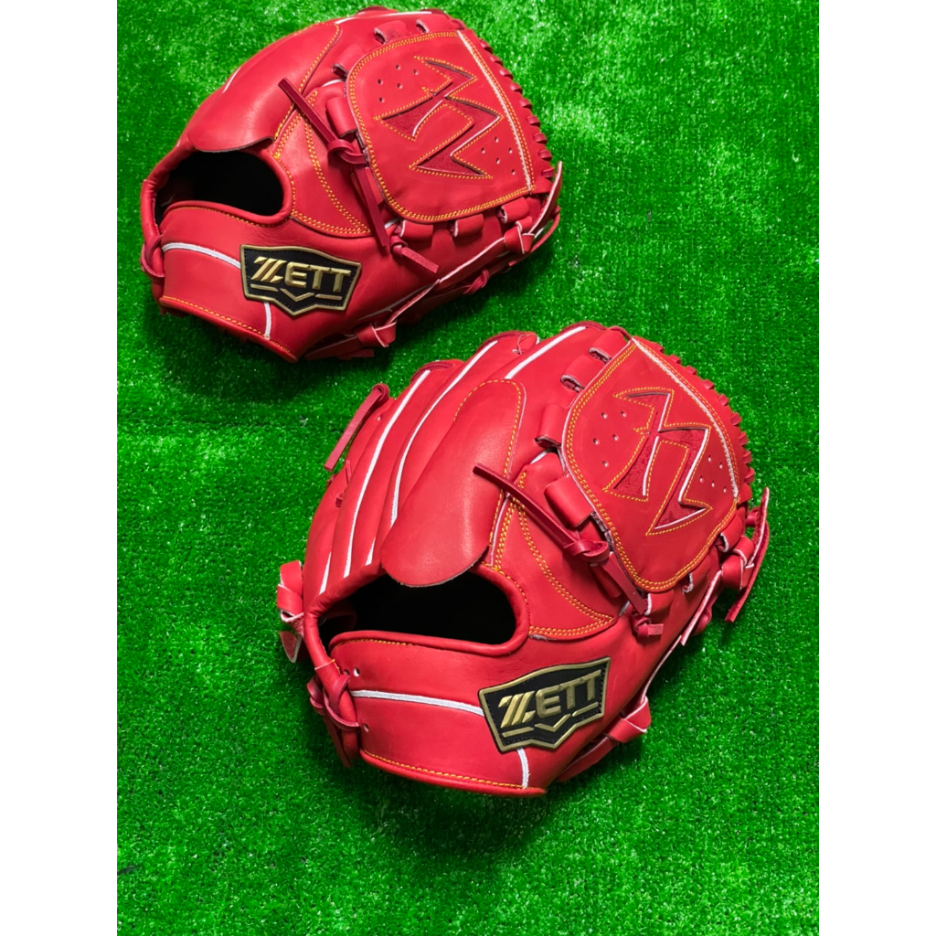 棒球世界ZETT硬式牛皮棒壘球手套11.5吋投手特殊檔特價不到 65折 本壘版標紅色