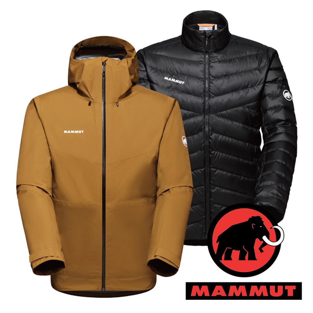 【MAMMUT 長毛象】男兩件式GT防水羽絨外套『獵豹褐』1010-29150