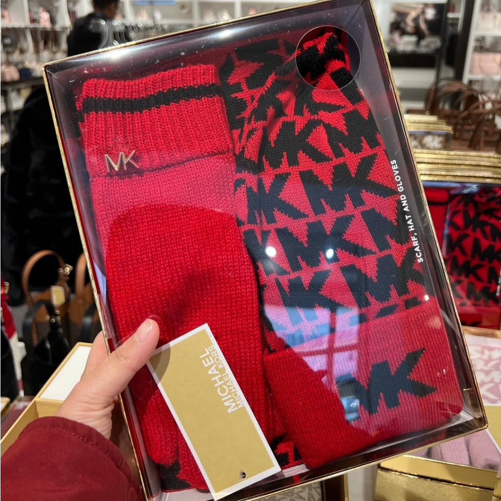 現貨 Michael Kors MK 女生 聖誕紅 針織三件式 禮盒 KoiKoi 戀戀 美國代購 時尚精品