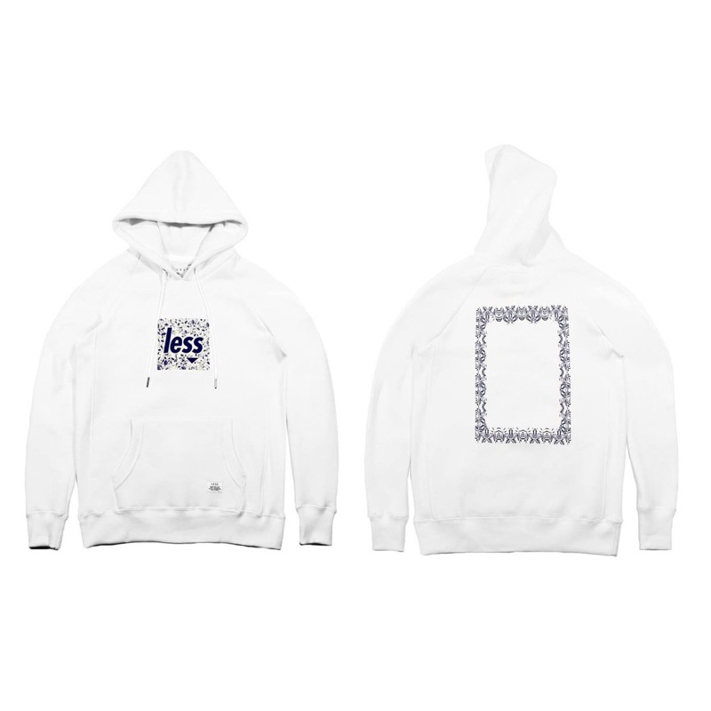 { POISON } LESS SQUARE LOGO PULLOVER HOODED HOODIE 青花瓷帽TEE