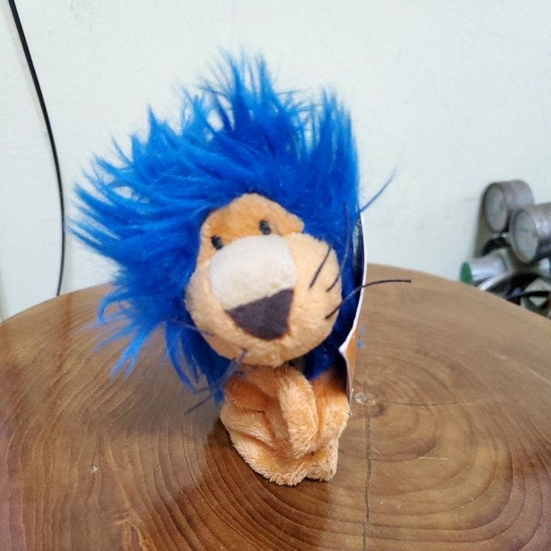 NUS 藍毛爆炸頭獅王 新加坡大學吉祥物 藍毛爆炸頭獅王 四隻腳有磁鐵