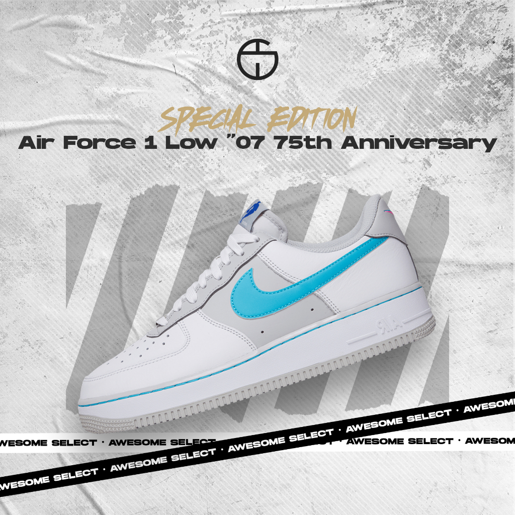 奧升嚴選 • Nike Air Force 1' 07 75th Anniversary 白橘藍 DC8874-100