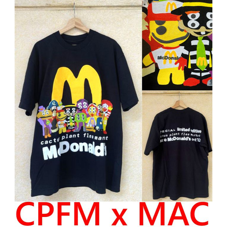 BLACK全新CPFM x McDonalds麥當勞小子Cactus Plant Flea Market玩具公仔短T