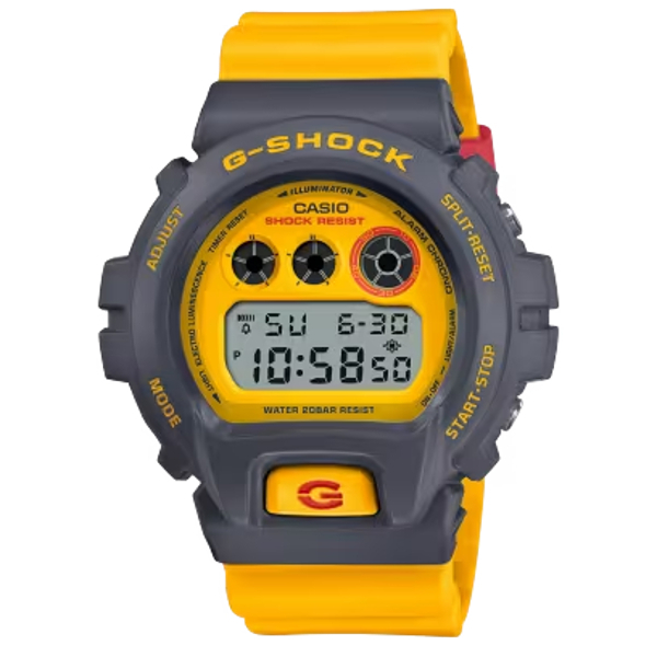 CASIO卡西歐G-SHOCK DW-6900Y-9  2022年12月流行感十足黃灰款50mm