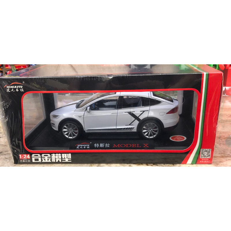 ［現貨］1:24 特斯拉 TESLA Model X 合金模型車 汽車模型 仿真六開門 玩具車 合金車模 收藏擺