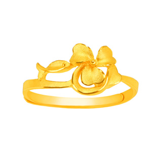 【元大珠寶】『葉葉發財魚』黃金戒指 活動戒圍-純金9999國家標準2-0128