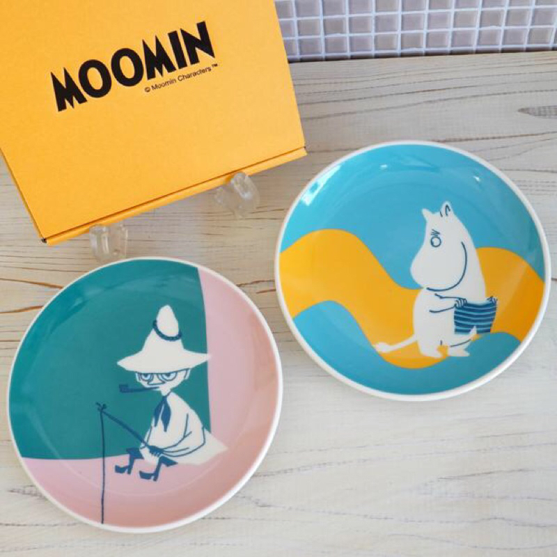 現貨 日本代購 山加商店 Moomin陶瓷點心盤兩件組 嚕嚕米 姆明 阿金 蛋糕盤 水果盤 日本製 YAMAKA 可微波