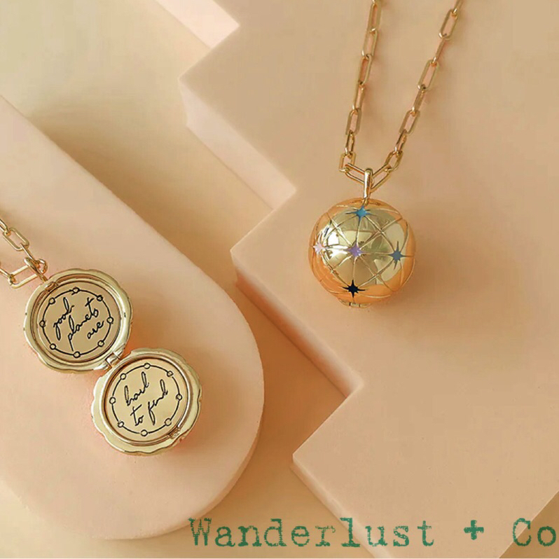 Wanderlust+Co 澳洲品牌 彩色星星立體圓球項鍊 金色地球項鍊 Good Planets