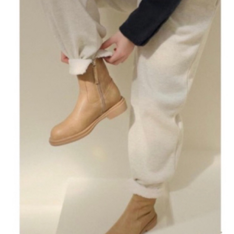 正韓🇰🇷（25現貨）可可愛愛的時髦內刷毛霧面皮革雪靴 bee清單 crea