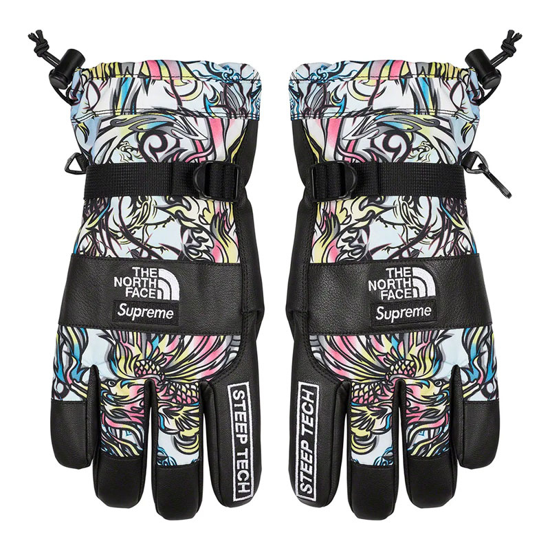 SUPREME x TNF FW22 Steep Tech Gloves 手套 (Multicolor Dragon)