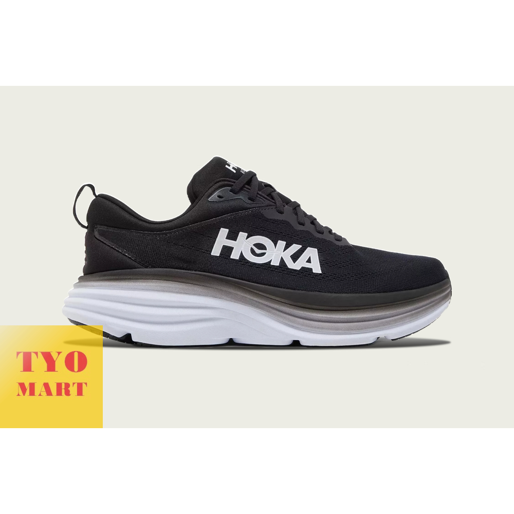 ＜TYO＞免運費 Hoka One One Bondi 8 黑白 百搭 柔軟 彈性 增高 厚底 1127952-BWHT