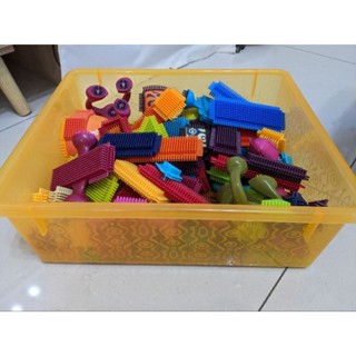 二手_美國B.TOYS - 布萊斯特鬃毛積木75pcs__統感觸覺玩具_創造組合