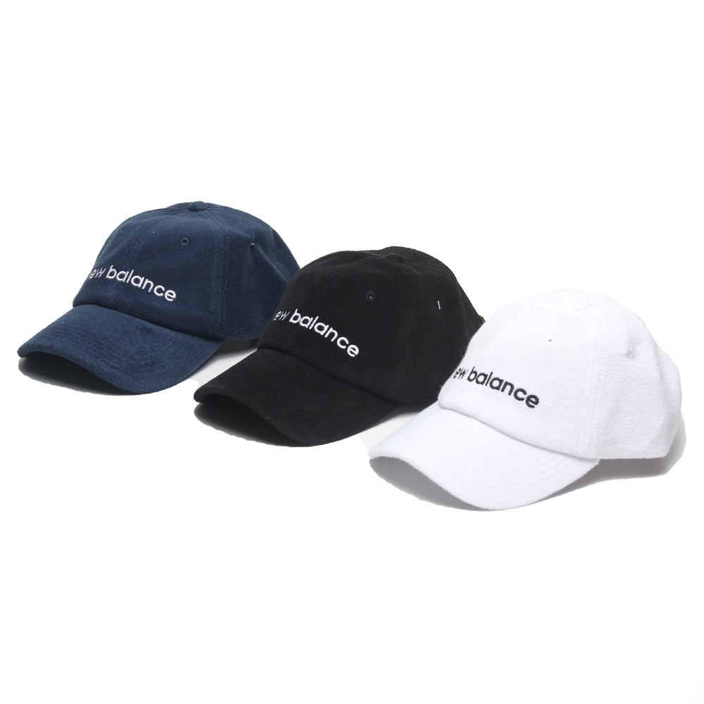 NEW BALANCE 老帽 黑色/白色/藍色 毛巾布 刺繡LOGO 棒球帽 LAH31003-