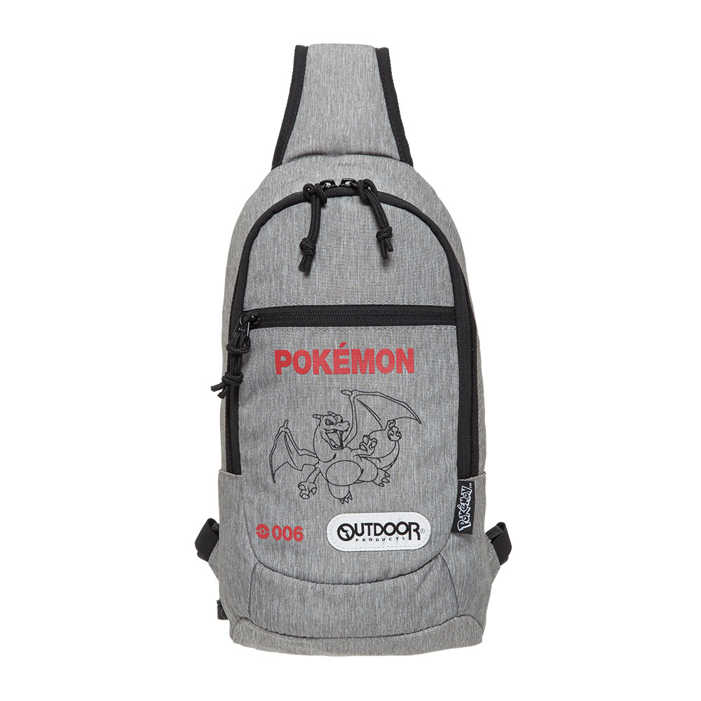 【OUTDOOR】寶可夢Pokemon-噴火龍單肩包-灰色 ODGO22E02GY 皮卡丘 神奇寶貝