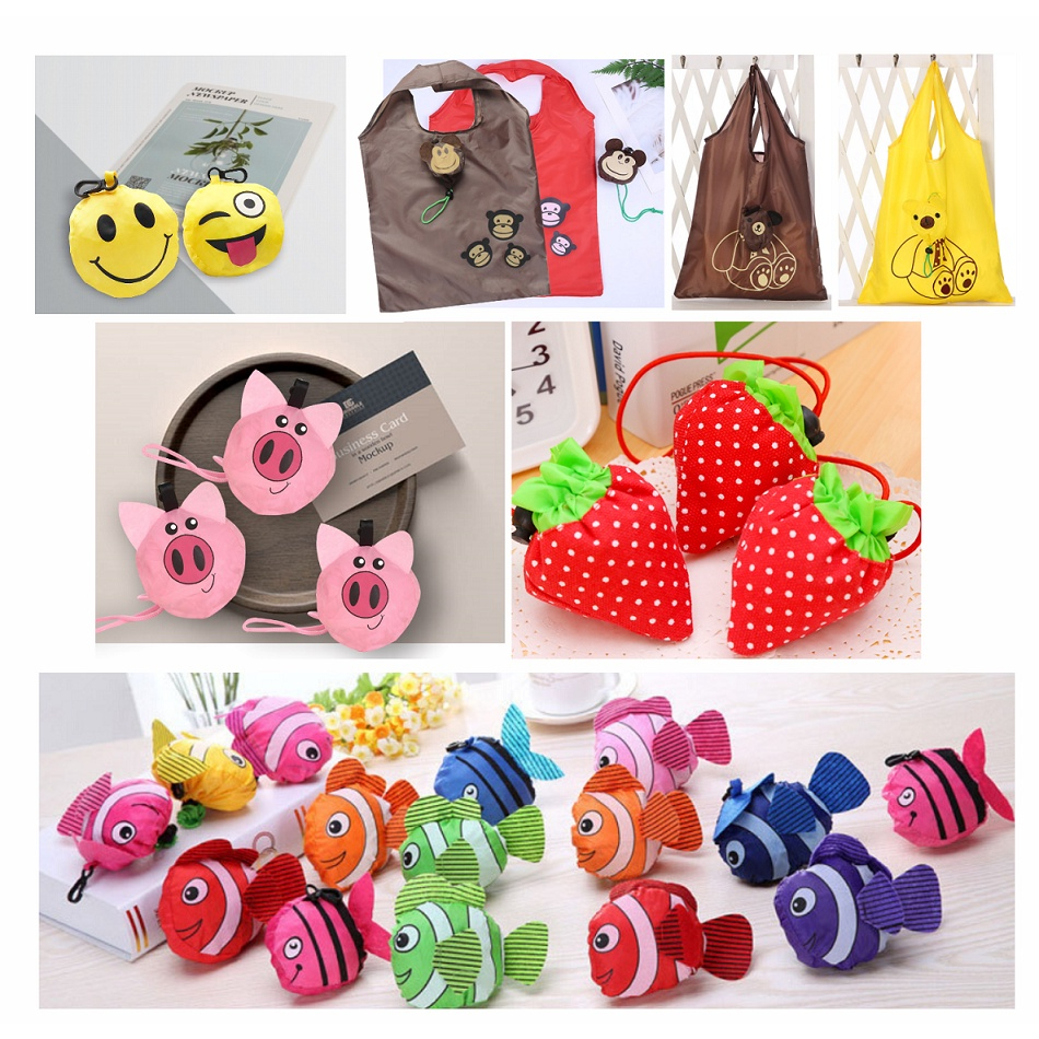 【現貨區】草莓袋 小丑魚袋 動物造型購物袋 環保購物袋 折疊購物袋 摺疊袋 購物袋 婚禮小物 送客禮  二次進場