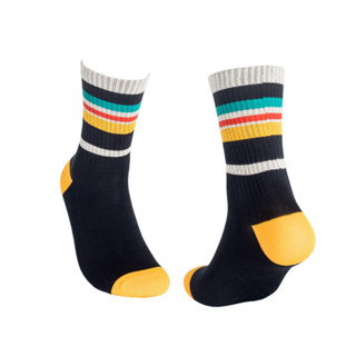 美式復古學院風Preppy系列中筒條紋運動襪