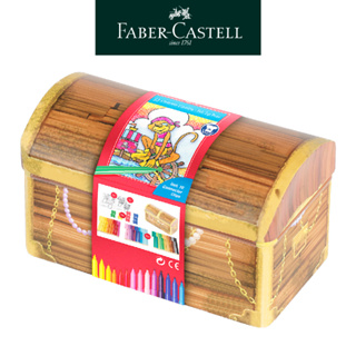 【Faber-Castell】連接彩色筆造型鐵盒-寶盒/33色含配件/鐵盒收納 可做積木玩具 冒險王探險藏寶箱 台灣輝柏