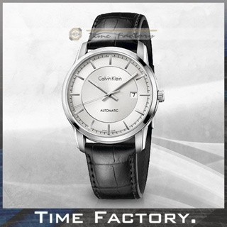 【時間工廠】 Calvin Klein CK 銀白面皮帶紳士款 機械錶 K5S341C6