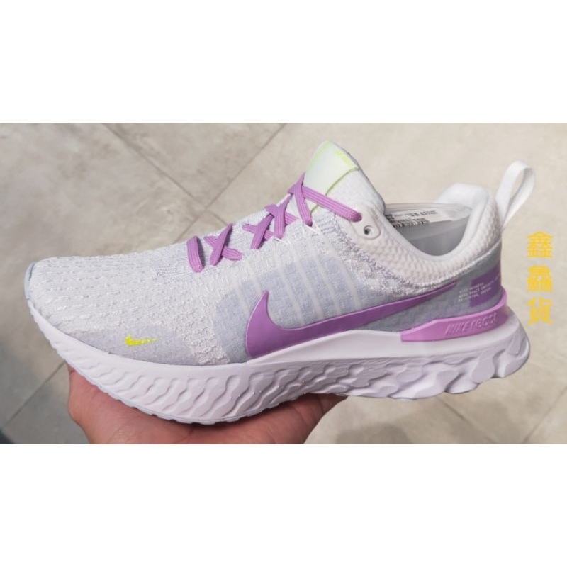 2023 一月 NIKE W REACT INFINITY RUN FK 3 慢跑鞋 慢跑鞋 灰紫 DZ3016-100