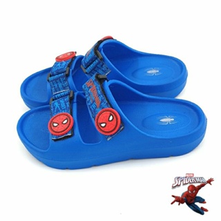 【MEI LAN】蜘蛛人 Spider Man 兒童 可調式魔鬼氈 輕量 防水 拖鞋 台灣製 正版授權 35016 藍色