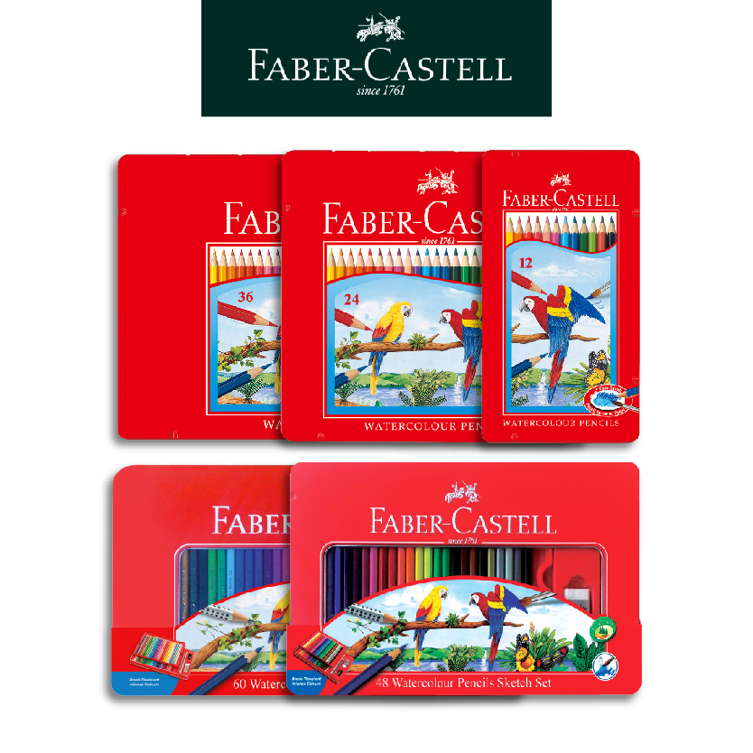 Faber-Castell 寓教於樂紅色系列水性色鉛筆12色/24色/36色/48色/鐵盒 台灣輝柏