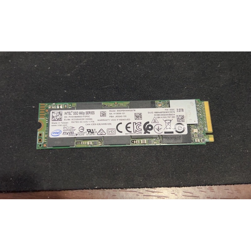 Intel 660p 2tb nvme m.2 保固內