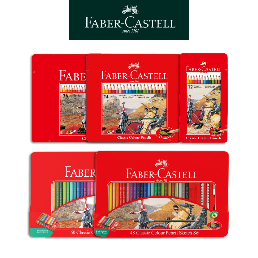 【Faber-Castell】寓教於樂紅色系列油性色鉛筆12色/24色/36色/48色/鐵盒 台灣輝柏