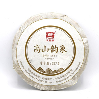 大益普洱熟茶 357g/高山韵象 1901「茶有大益」