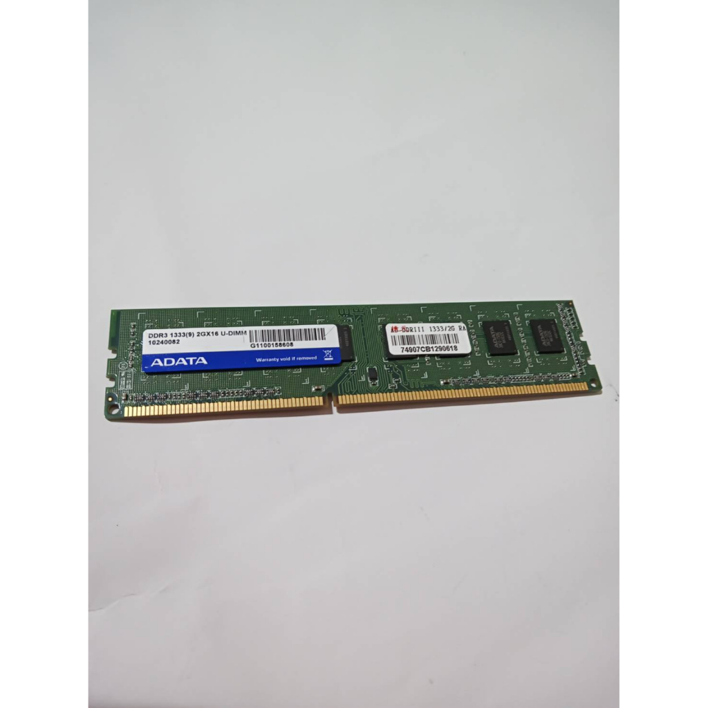ADATA 2GB DDR3 1333(9) 2GX16 U-DIMM  桌上型記憶體(二手)