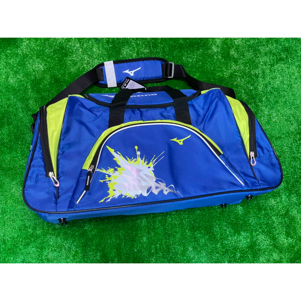 棒球世界全新MIZUNO美津濃 33TB500021 防潑水輕量寶藍X蘋果綠大型旅行袋裝備袋特價