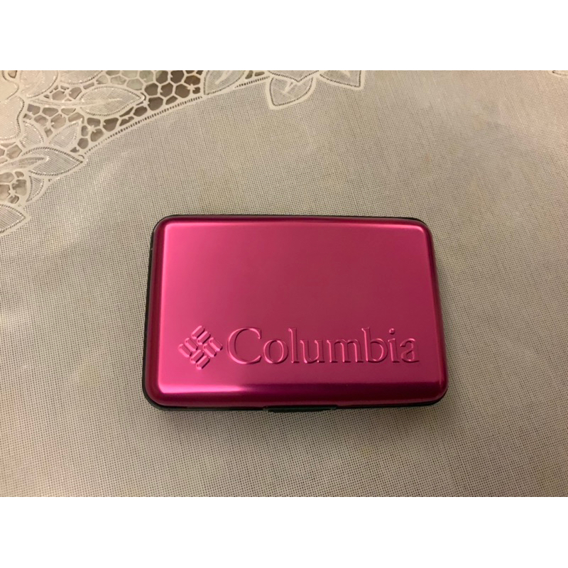 Columbia （哥倫比亞）硬殼卡夾錢包防盜錄RFID防盜刷信用卡夾零錢包（剩下桃紅色）