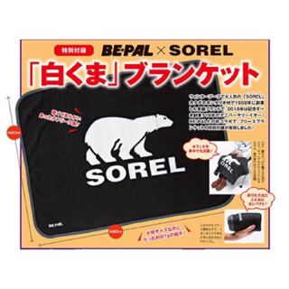 G013/ 日本雜誌附錄 【Sorel 】黑色毛毯 小毯子 毯子 /78*65 薄款