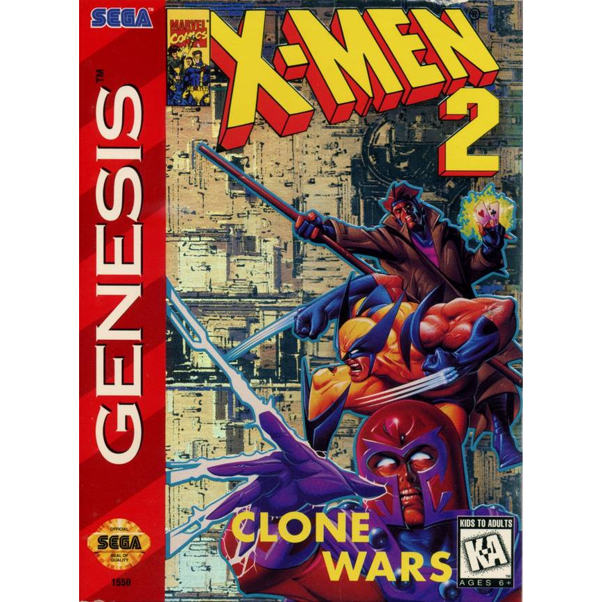 Mega Drive Sega MD 世嘉 遊戲卡帶 卡帶 卡匣 X戰警2 X-Men 2 特異功能組2 複製人大戰