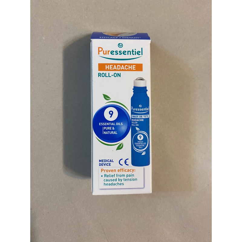 （莎莎媽-當日寄）法國🇫🇷Puressentiel 9種精油解頭痛按摩滾珠瓶 5ml