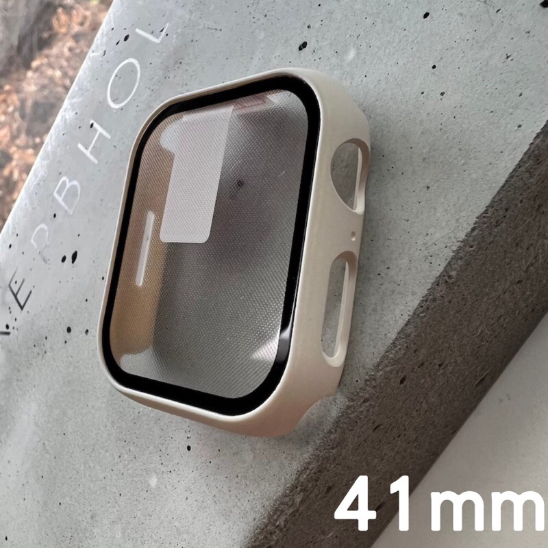 星光色✨Apple Watch S8 SE S7 透明玻璃殼 鋼化玻璃 保護殼 保護貼 錶殼 防摔 蘋果手錶 41mm