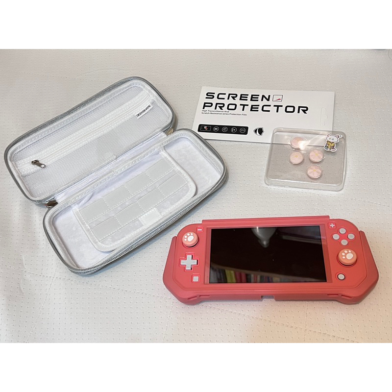 九成新二手Switch lite 附便攜盒旅行包 附電競保護套 附螢幕保護貼 附搖桿帽