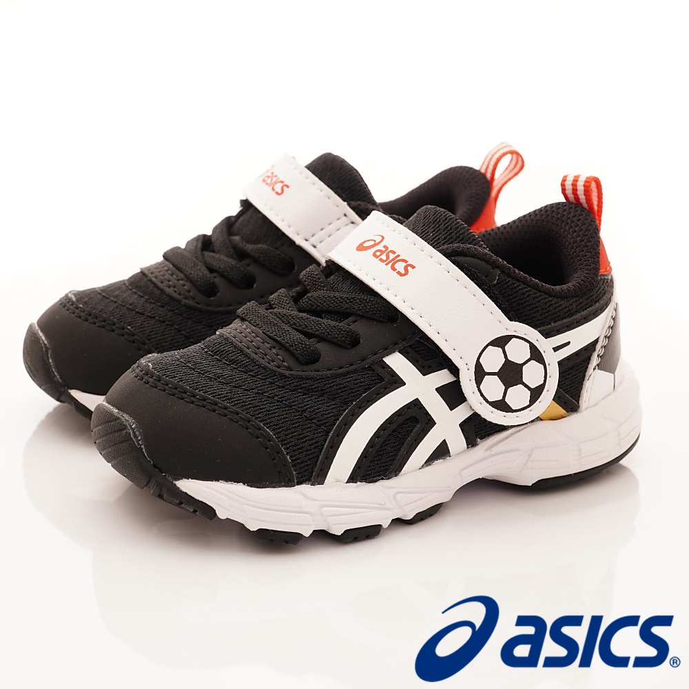 ASICS日本亞瑟士&gt;足球設計風休閒寶寶鞋-1014A166-003黑-13-13.5cm(寶寶段)