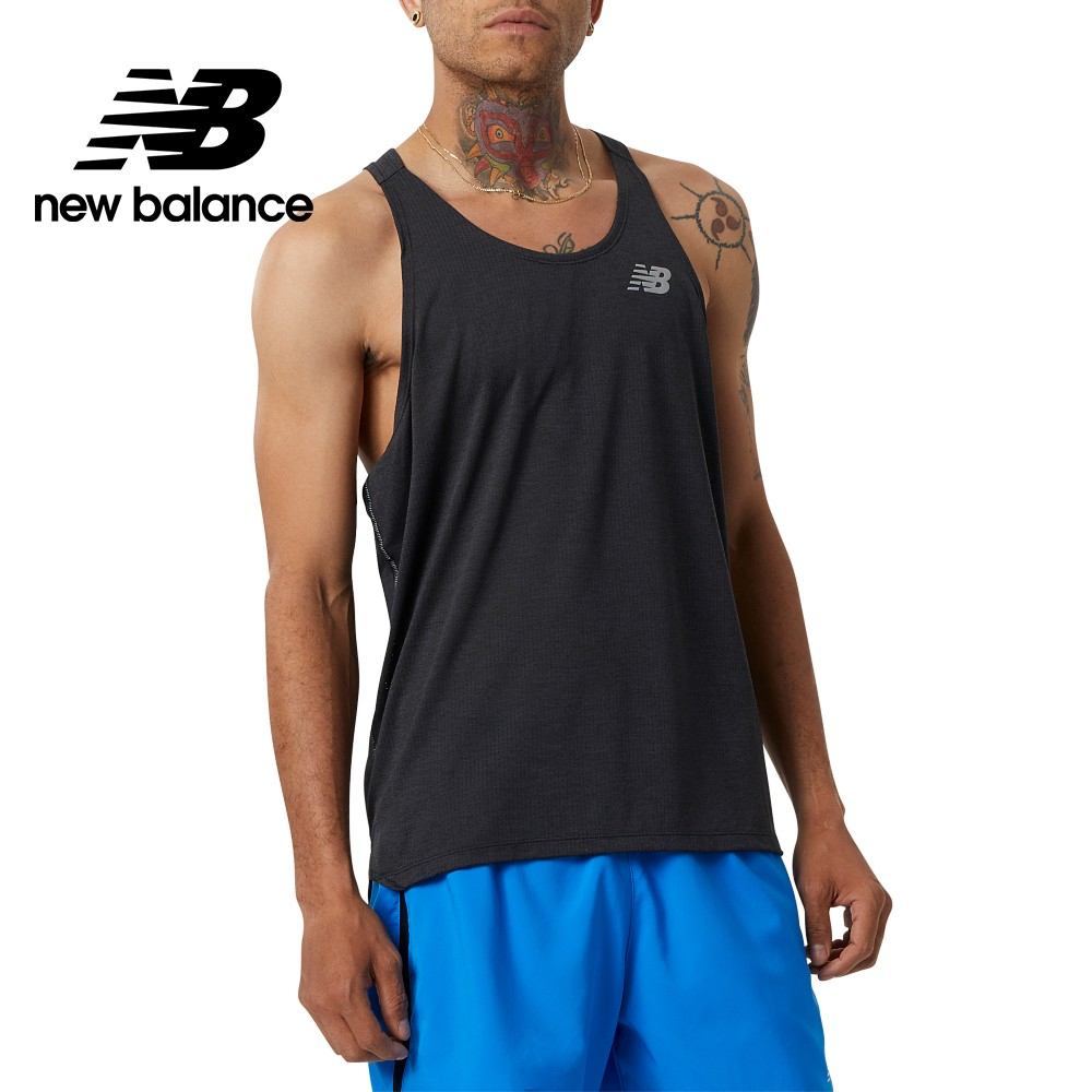 【New Balance】 NB 涼感吸濕排汗運動背心_男性_黑色_MT21260BK