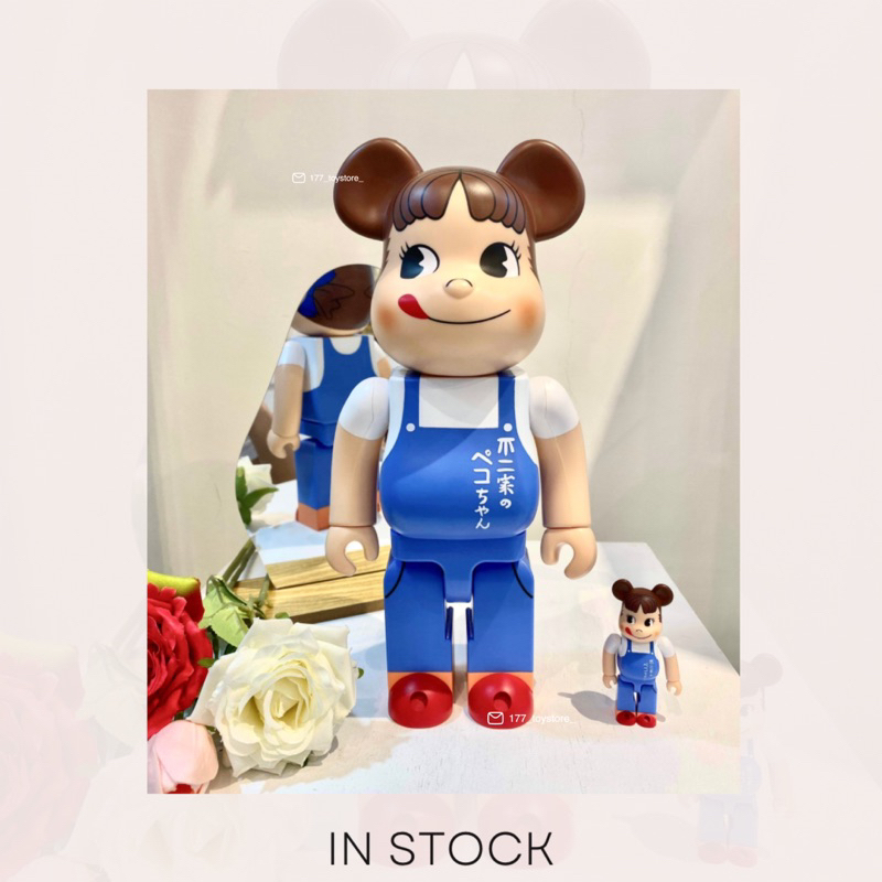 🖇️現貨文🖇️ BE@RBRICK THE OVERALLS GIRL 不二家 工裝奶妹400%+100%