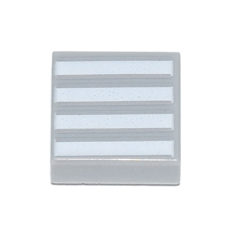 LEGO 樂高 淺灰色 1x1 印刷 平滑磚 四條白線 White Stripes 3070 3070bpb140