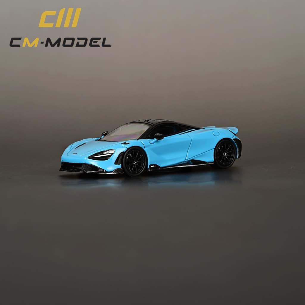 (小賈車庫) CM 1/64 麥拉倫 寶貝藍 765LT 超跑 金屬模型 (附展示盒) McLaren
