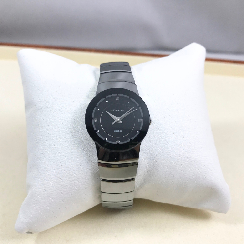 日本 TIVOLINA 高帽子 藍寶石鏡面 手錶 女錶 21.5mm 日本機芯 石英錶 蝴蝶釦 LAW3629-K