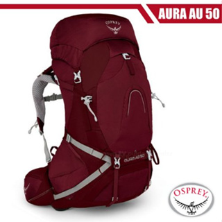 【美國 OSPREY】女款 Aura AG 50 專業網架輕量登山背包S(可拆卸頂袋+水袋隔間+緊急哨)_輻射紅