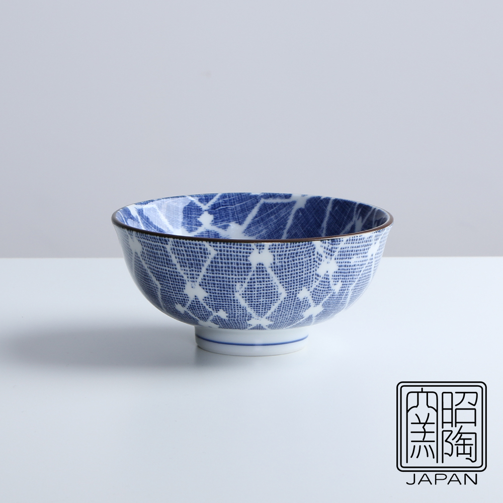 【日本昭和製陶】藍染菱紋拉麵碗/烤物盤/飯碗-共3款《WUZ屋子》碗盤 餐碗 湯碗 日本製 陶瓷