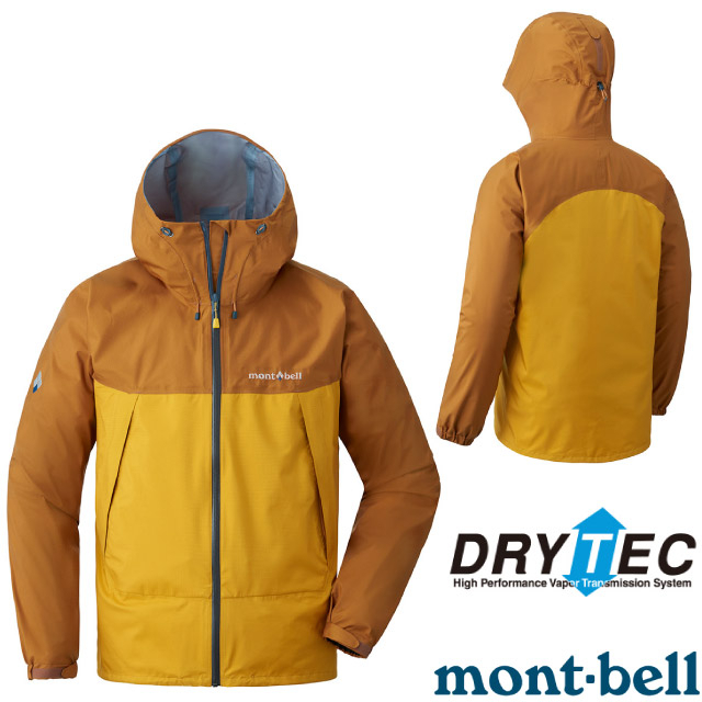 【MONT-BELL】男 THUNDER PASS 登山防水透氣DRY-TEC連帽風雨衣.外套_蜜黃/橘_1128635