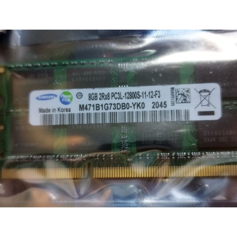 三星 SAMSUNG DDR3L 12800S/1600 8G 筆電記憶體(低電壓16顆粒)