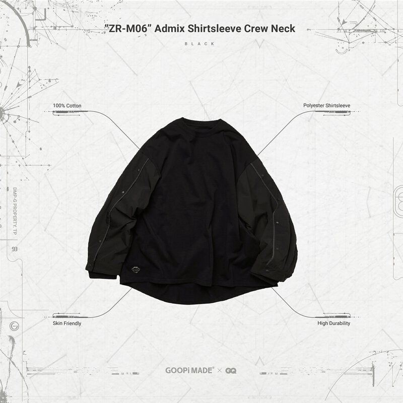 Goopi “ZR-M06” Admix Shirtsleeve Crew Neck